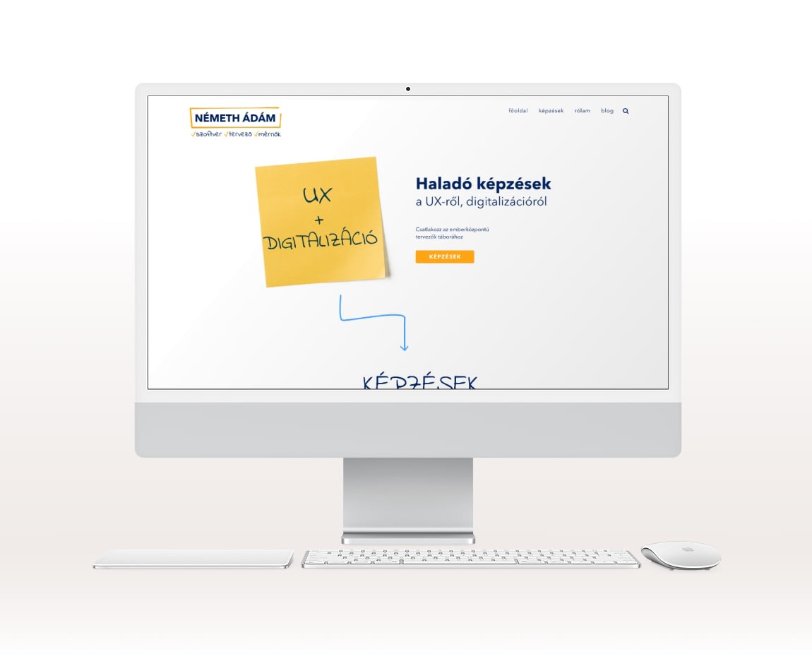 UI design for Ádám Németh, showcased on desktop screen