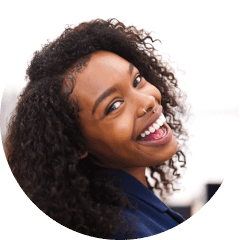 Portrait of girl smiling happily